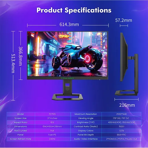 Titan Army P2710S Back View