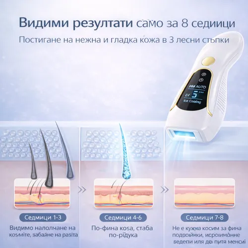 Ревю на IPL епилатор EVONTECH с Ice-Cooling технология и 999,999 импулса