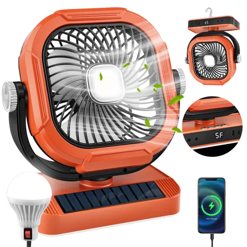 Ревю на преносим вентилатор за къмпинг Goxawee G5334 с LED фенер