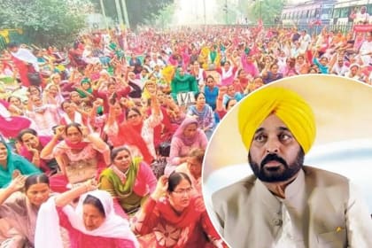 Anganwadi workers staged a protest at Punjab CM’s residence, demanding higher honorarium and opposing ICDS privatization. Meeting with Finance Minister scheduled.