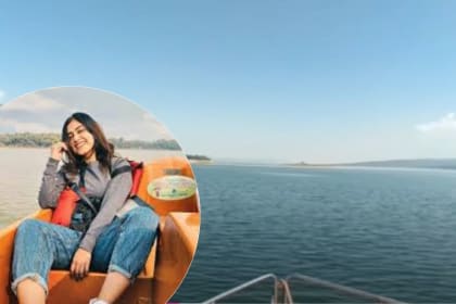 Speed boat ride at Maharana Pratap Sagar Lake, Punjab, promoting tourism with scenic views and water adventure experiences.