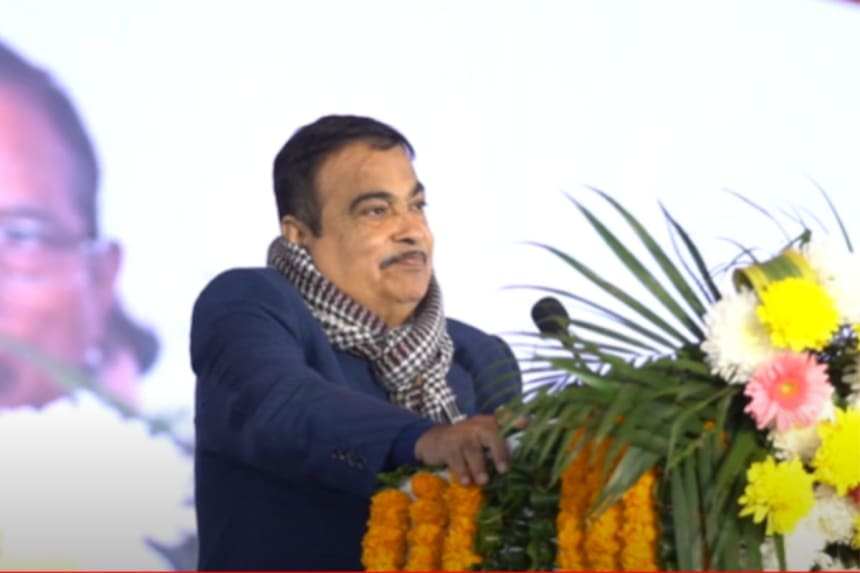 Nitin Gadkari addressing speech in Punjab