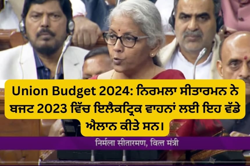 Finance Minister Nirmala Sitharaman addressing Budget 2024