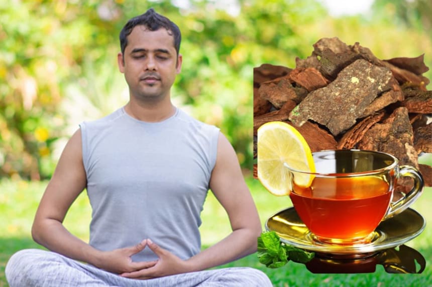 A man doing yoga and Arjun Chaal benefits for our body