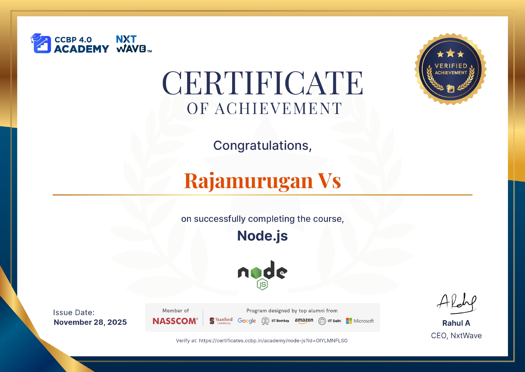 Rajamurugan VS — Full Stack Developer & GenAI Engineer