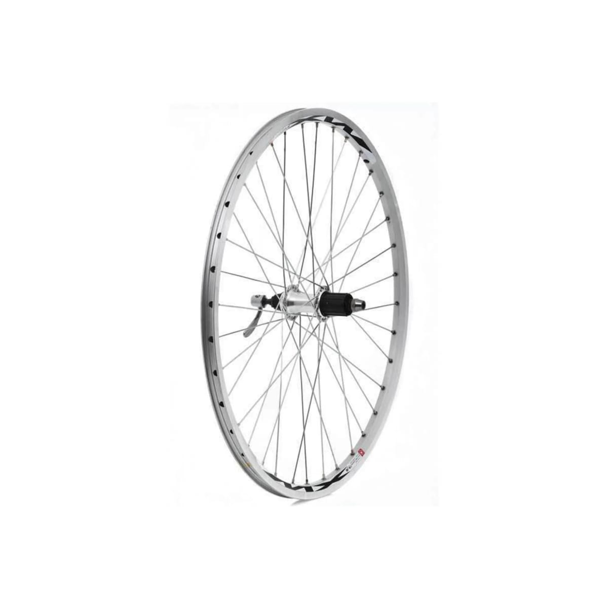 WHEEL - 700c Alex DM18 32H Silver Rim, SCREW-ON MULTI Q/R (126mm OLD) Loose Ball KK Rival Silver Hub, Mach 1 SILVER Spokes