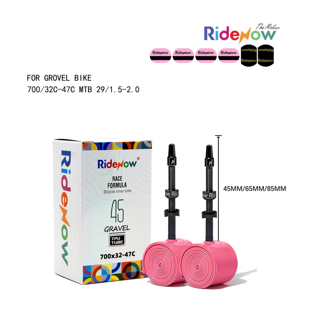 RideNow Gravel TPU Inner Tube 700 x 32-47c, 85 mm Black Aluminium Valve primary product photo