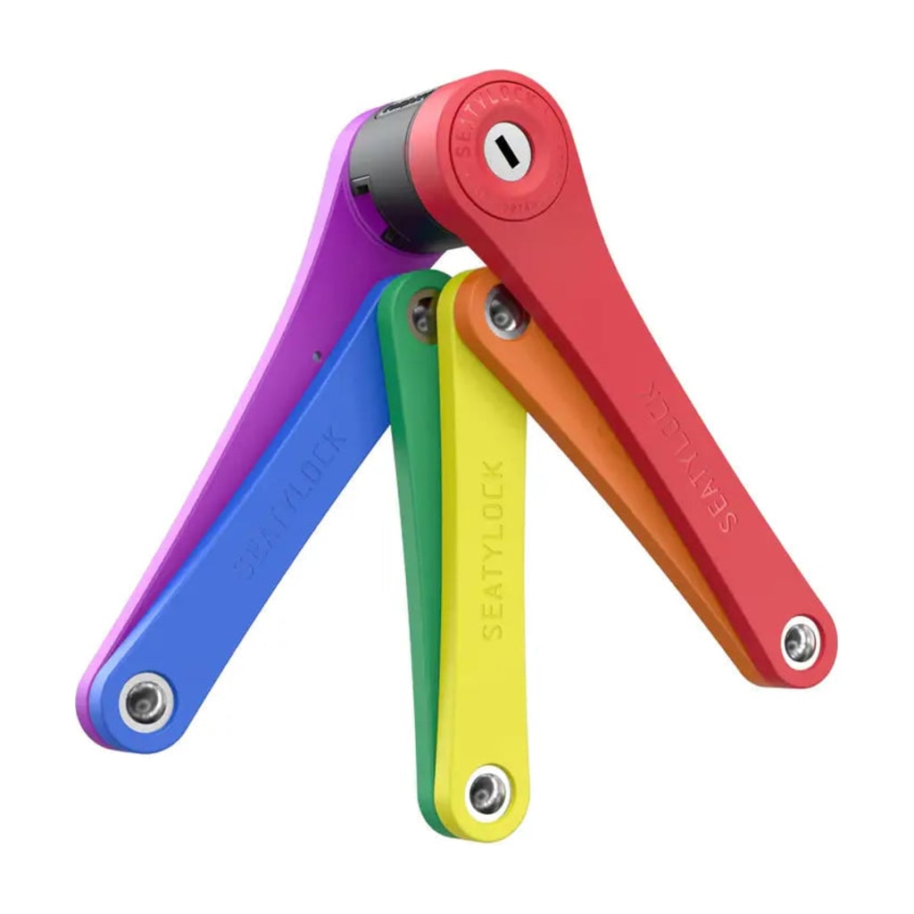 Seatylock Foldylock Classic 85 Folding Bike Lock, Pride Colourway primary product photo
