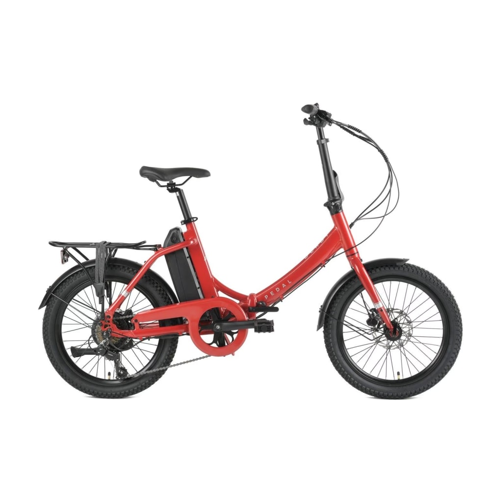 Pedal Derby Electric Folding Bike, Red