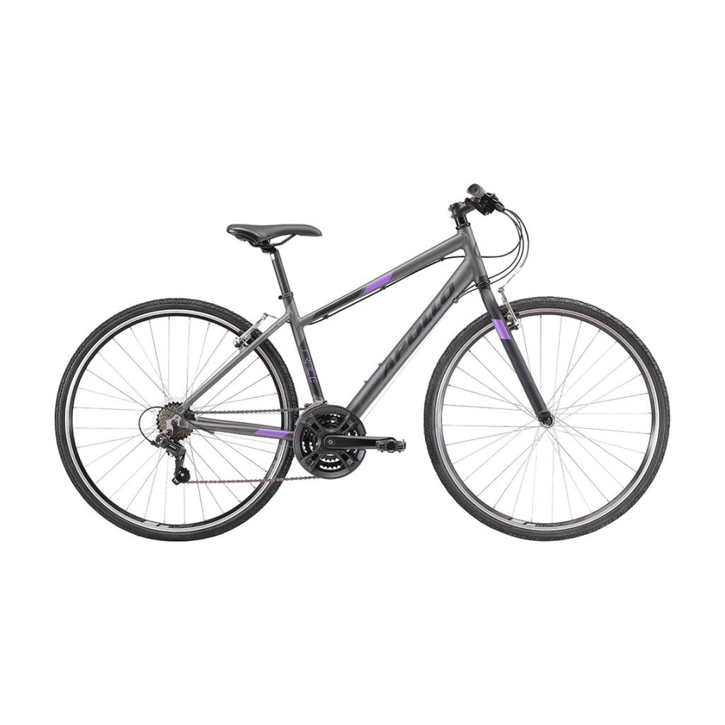 Apollo Trace 10 WS Commuter Bike, Matte Charcoal/Black/Lavender