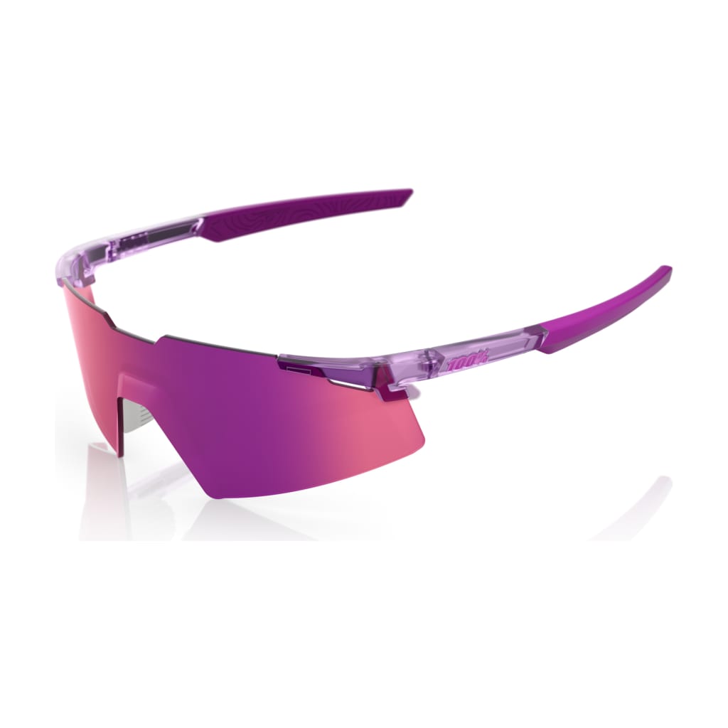 100% A2 Tokyo Run Sunglasses, Translucent Mauve, Purple Mirror Lens