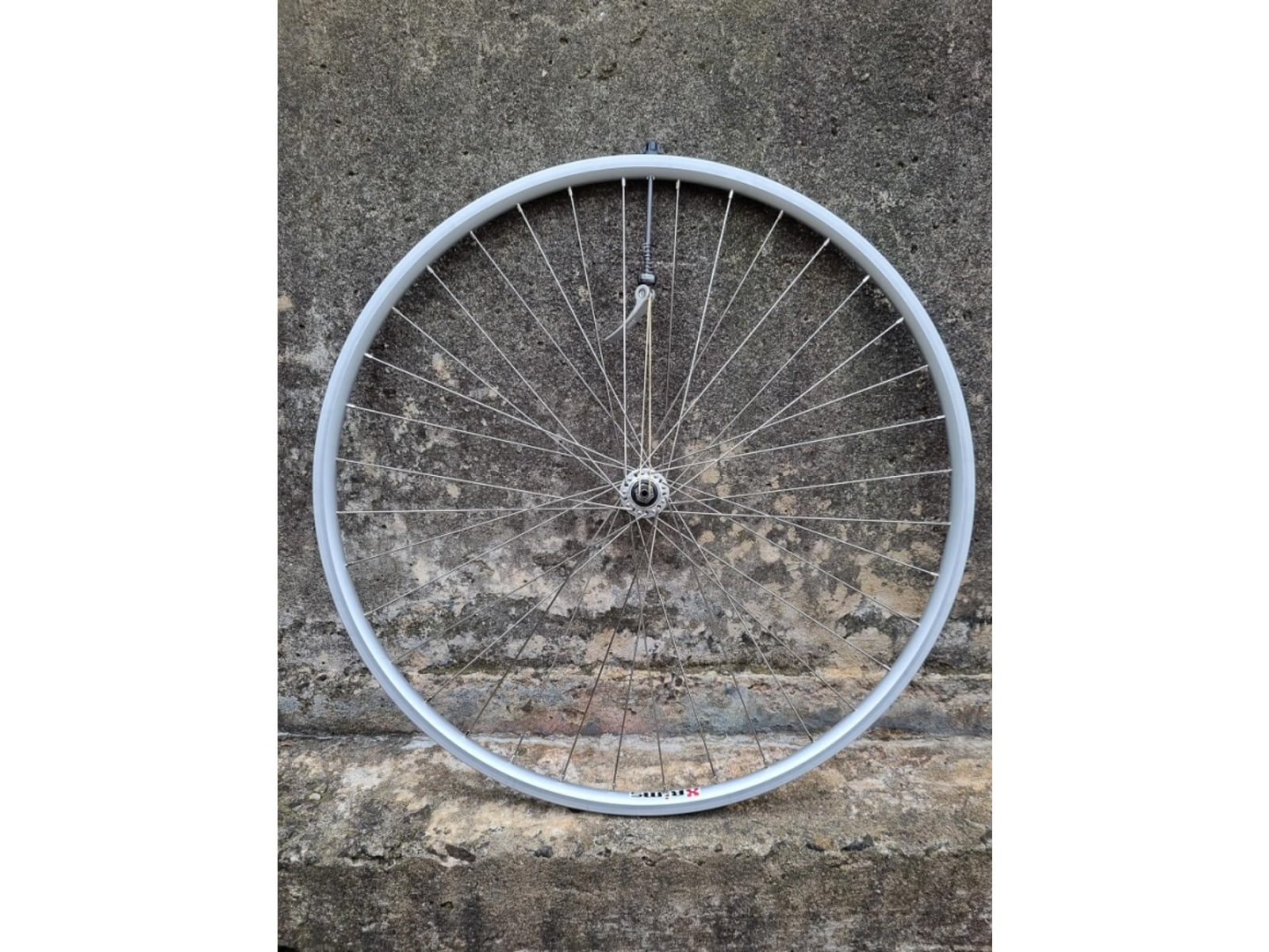 27 x 1 1/4 in Front Wheel, Alex AP-18 Rim, Joytech Quick Release Hub, Silver
