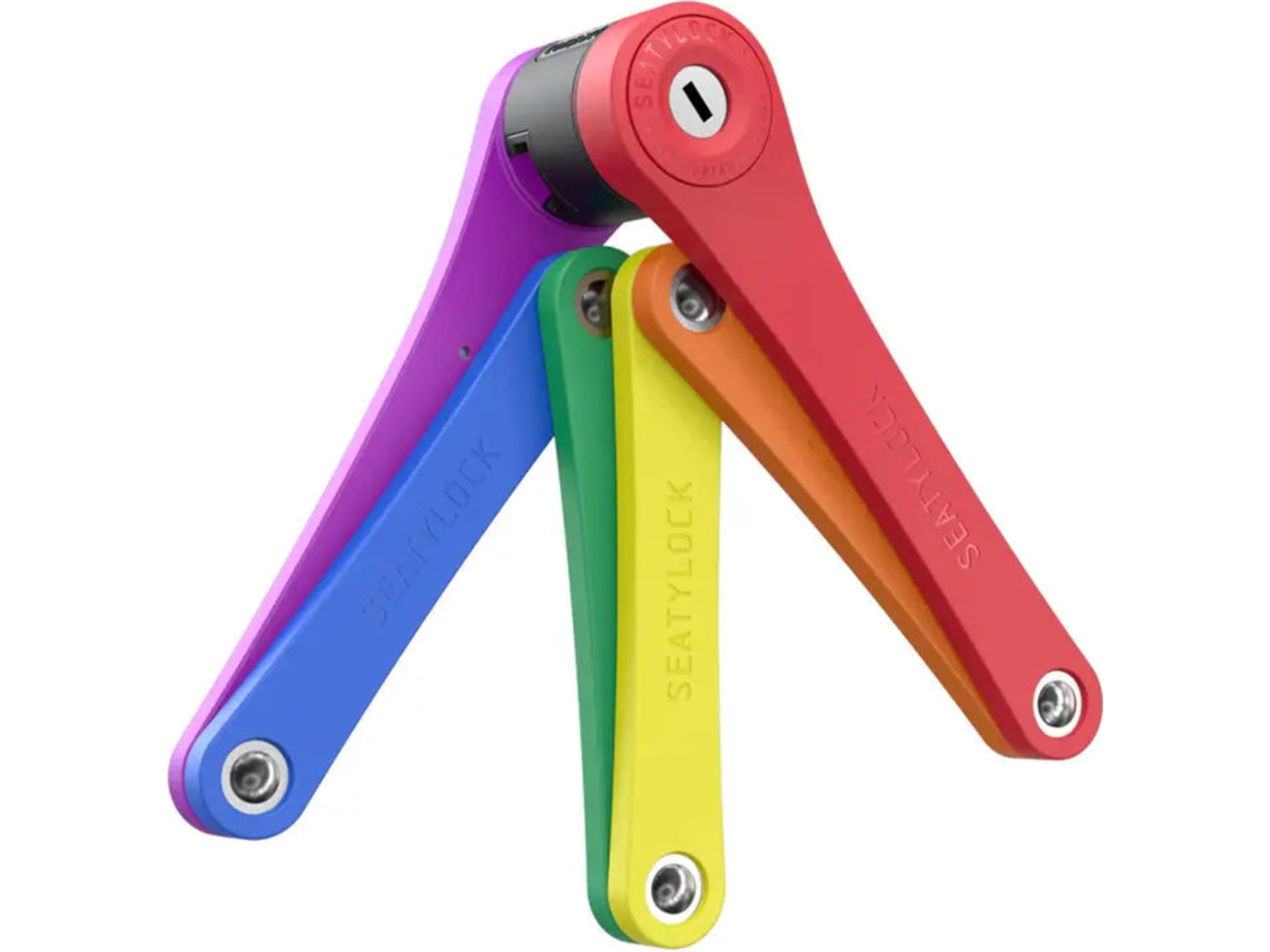 Seatylock Foldylock Compact 85 Folding Bike Lock, Pride Colourway