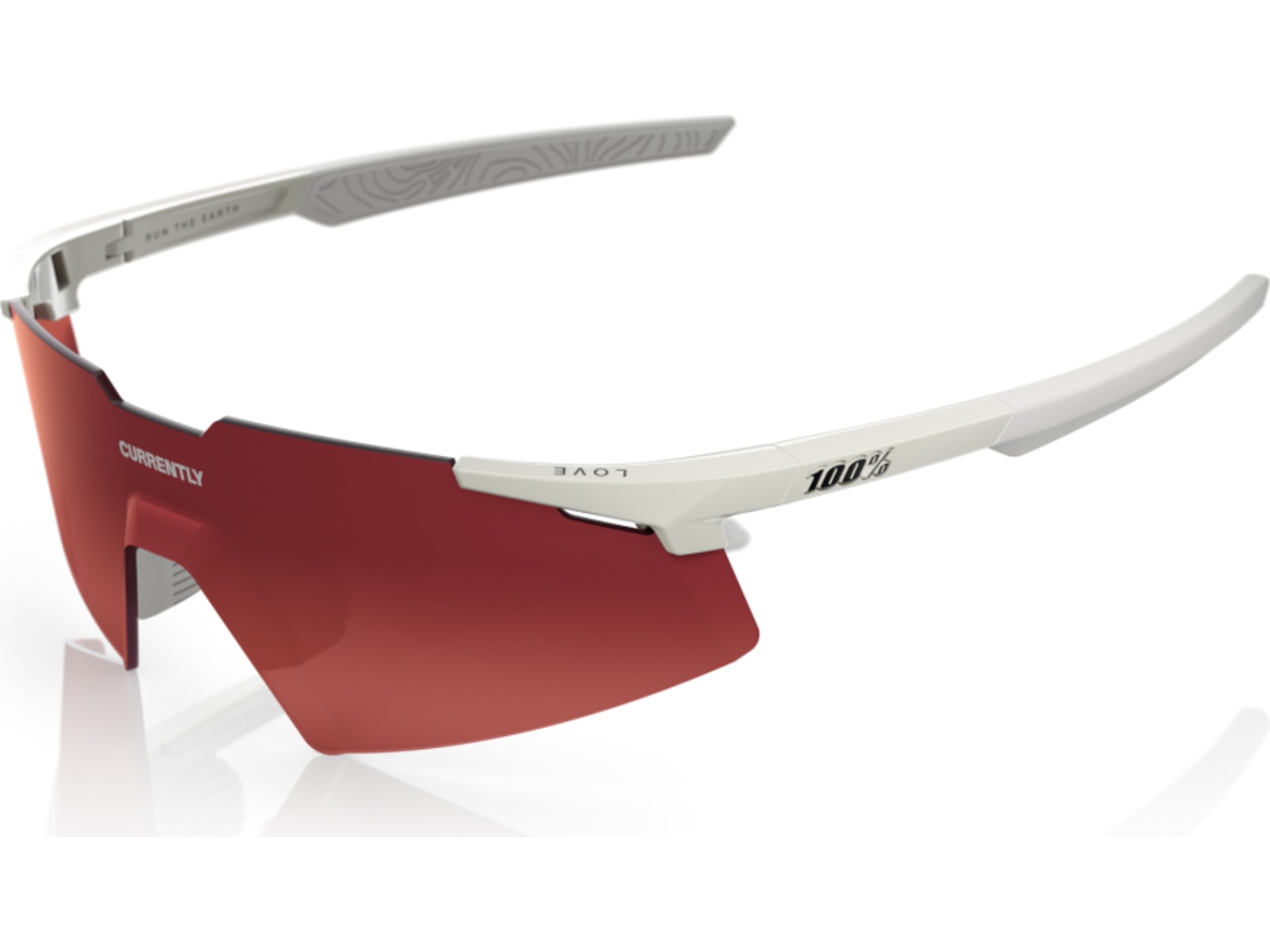 100% A2 Currently Running Sunglasses, Marshmallow, Brown/Red Gradient Lens