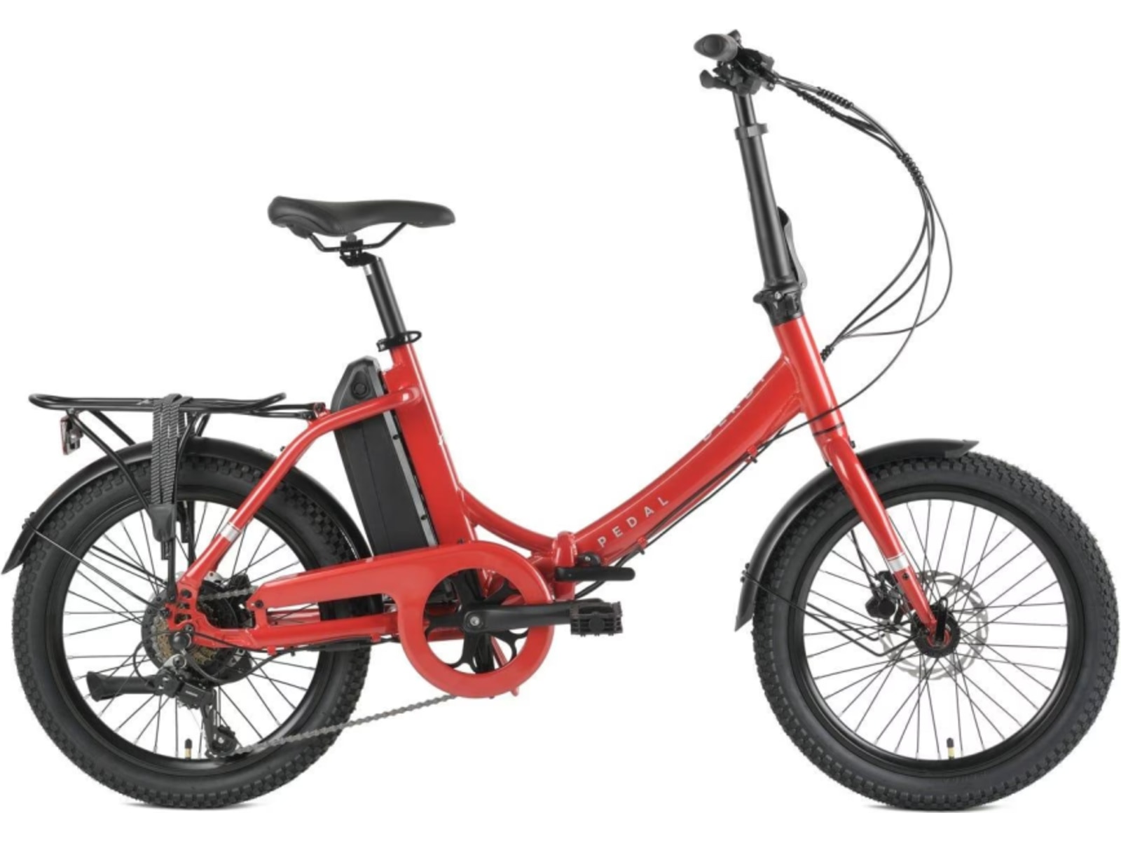 Pedal Derby Electric Folding Bike, Red