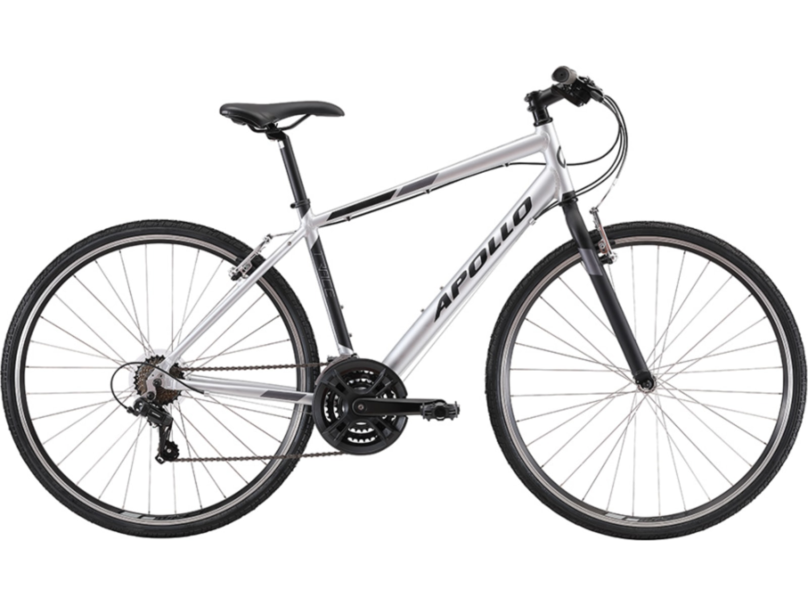 Apollo Trace 10 Commuter Bike, Matte Silver/Black, Medium