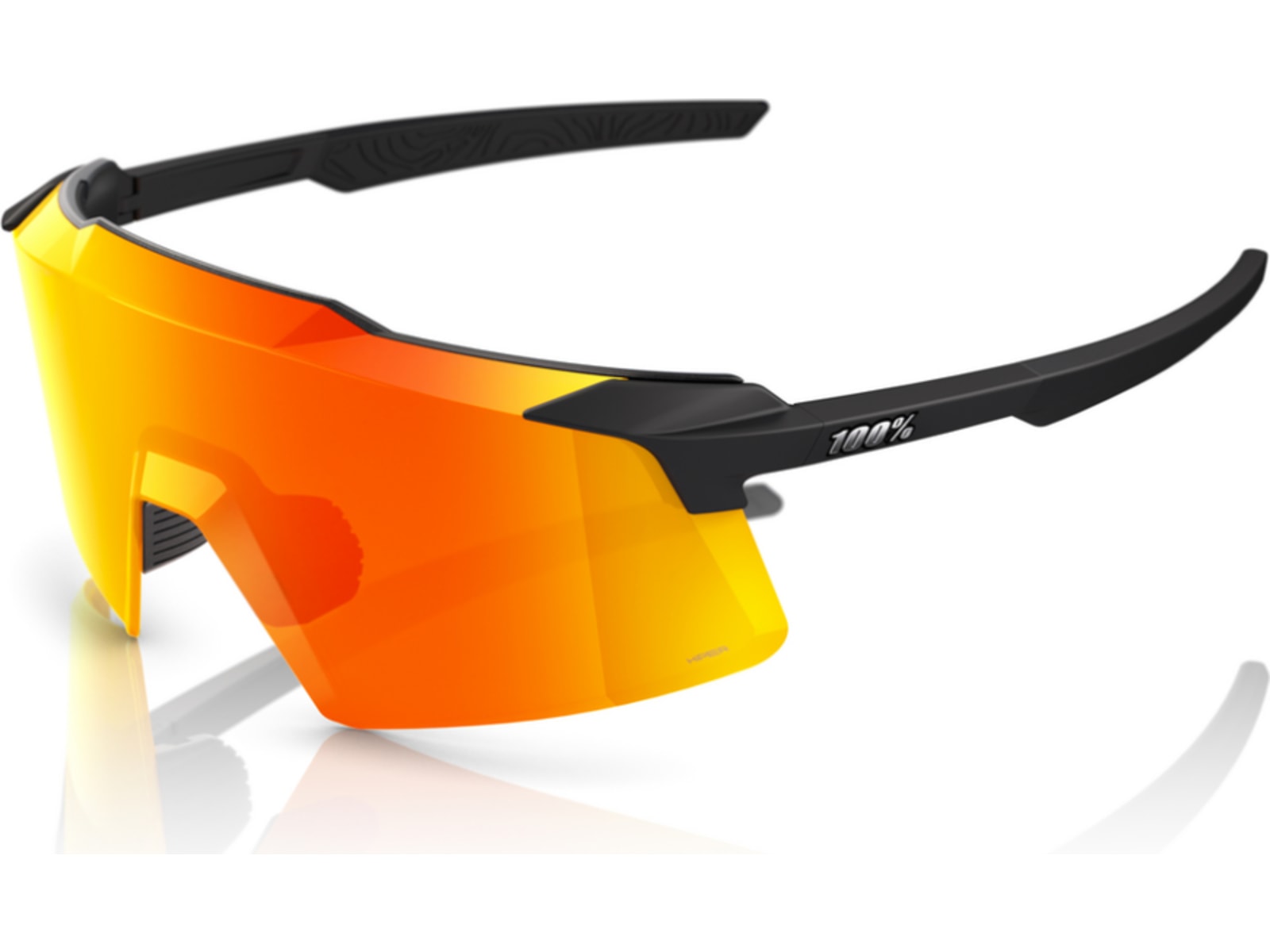 100% AEROCRAFT Sunglasses, Soft Tact Black, HiPER Red Mirror Lens