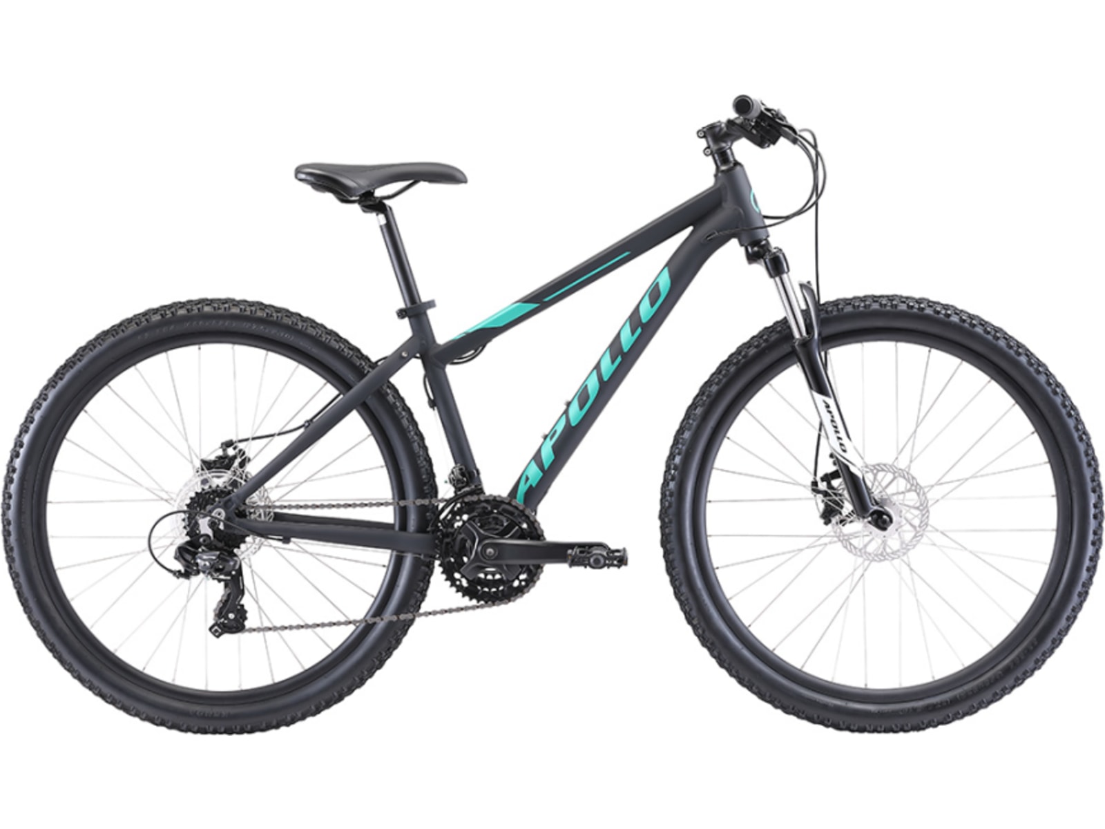 Apollo Aspire 20 WS Bike, Matte Black/Turquoise, X-Small