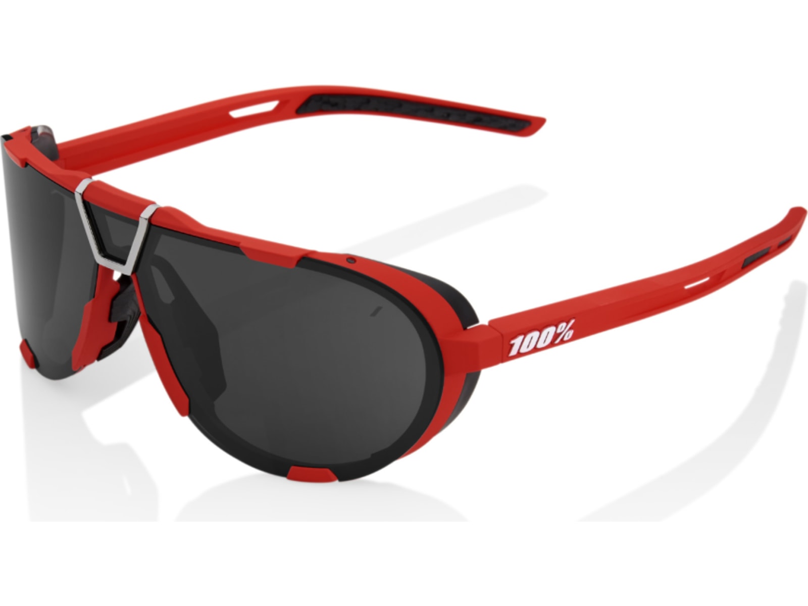 100% WESTCRAFT Sunglasses, Soft Tact Red, Black Mirror Lens