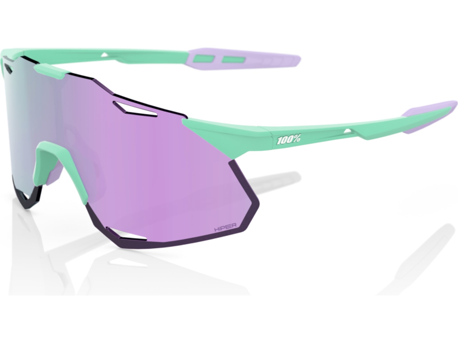 100% HYPERCRAFT XS Sunglasses, Soft Tact Mint, HiPER Lavender Lens