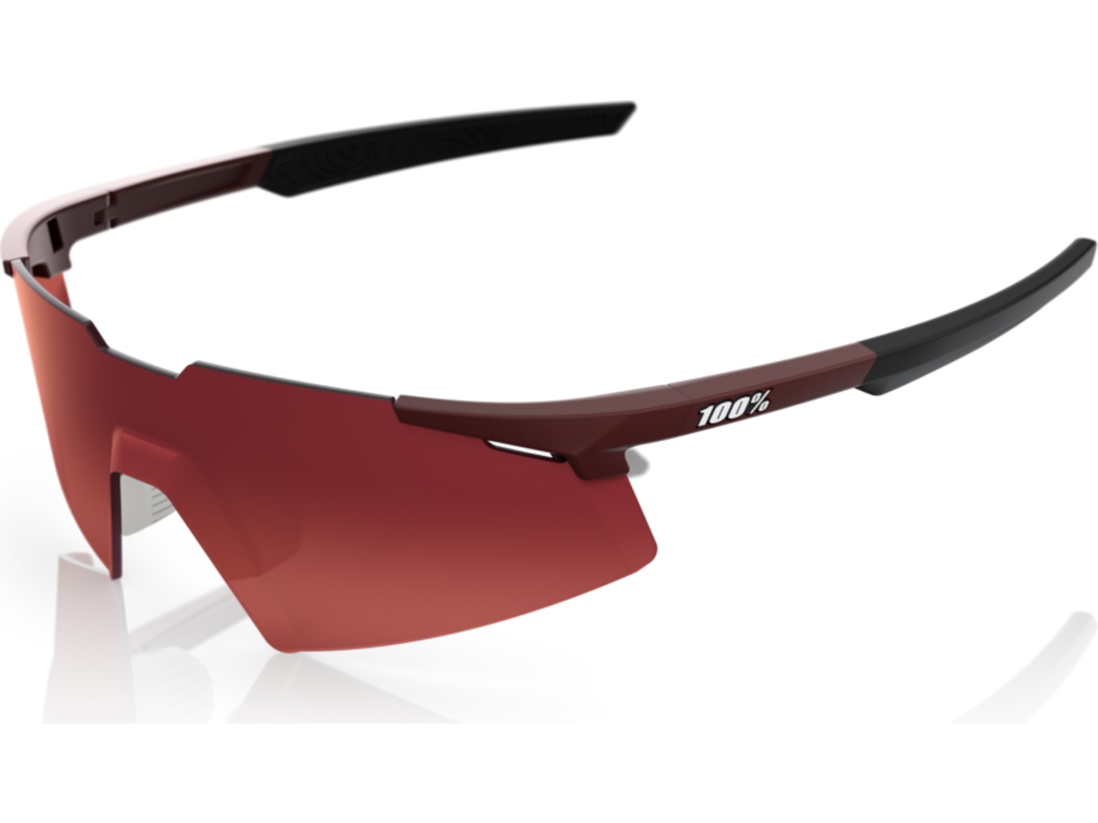 100% A2 Run Sunglasses, Soft Tact Chocolate, Brown/Red Gradient Lens