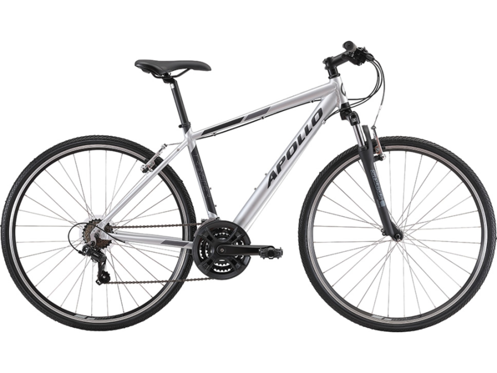 Apollo Transfer 10 Hybrid Bike, Matte Silver/Black, X-Large