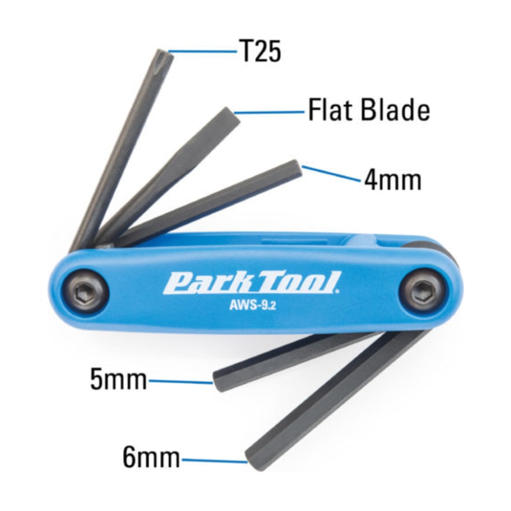 Park Tool AWS-9.2 Fold-Up Hex Wrench and Screwdriver Set