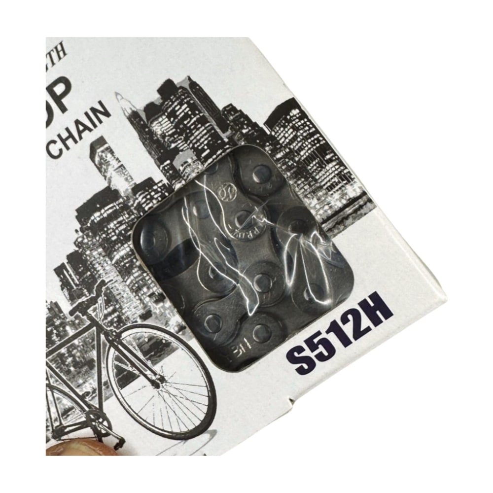 YBN S512H Anti-Drop Heavy Duty Single Speed Chain 1/2 x 1/8, Silver