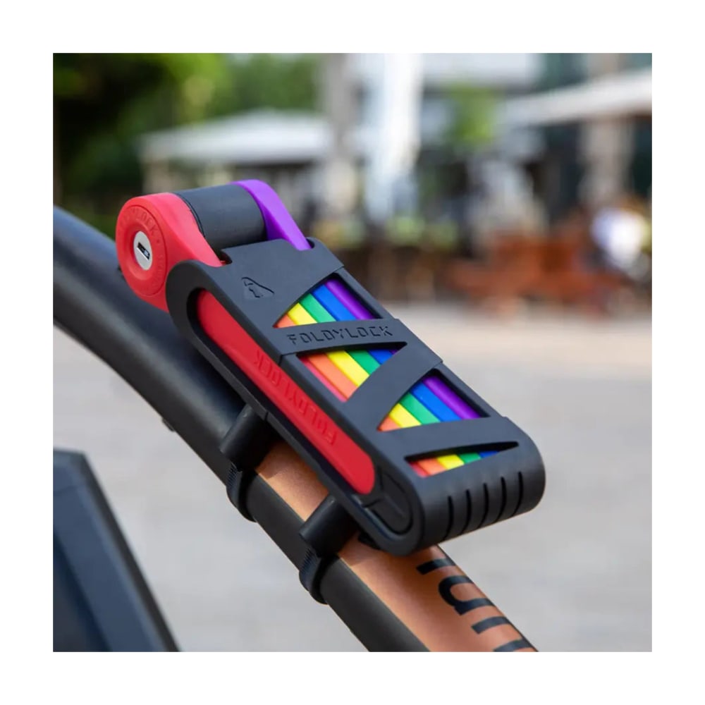 Seatylock Foldylock Compact 85 Folding Bike Lock, Pride Colourway