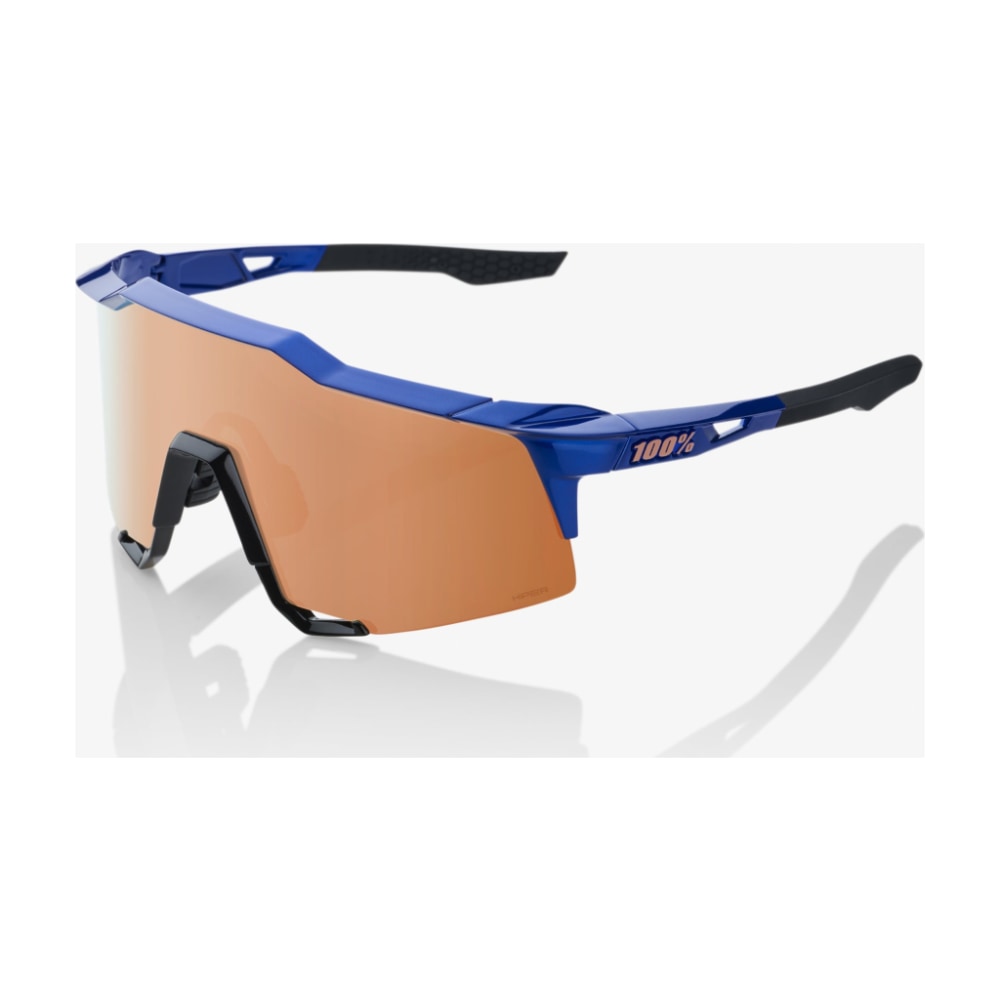 100% SPEEDCRAFT Sunglasses, Gloss Cobalt Blue, HiPER Copper Mirror Lens