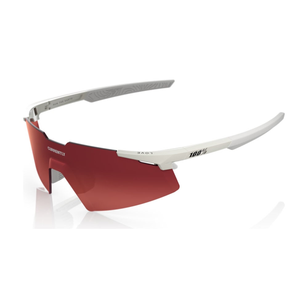 100% A2 Currently Running Sunglasses, Marshmallow, Brown/Red Gradient Lens