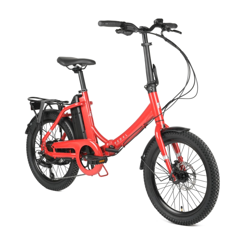 Pedal Derby Electric Folding Bike, Red