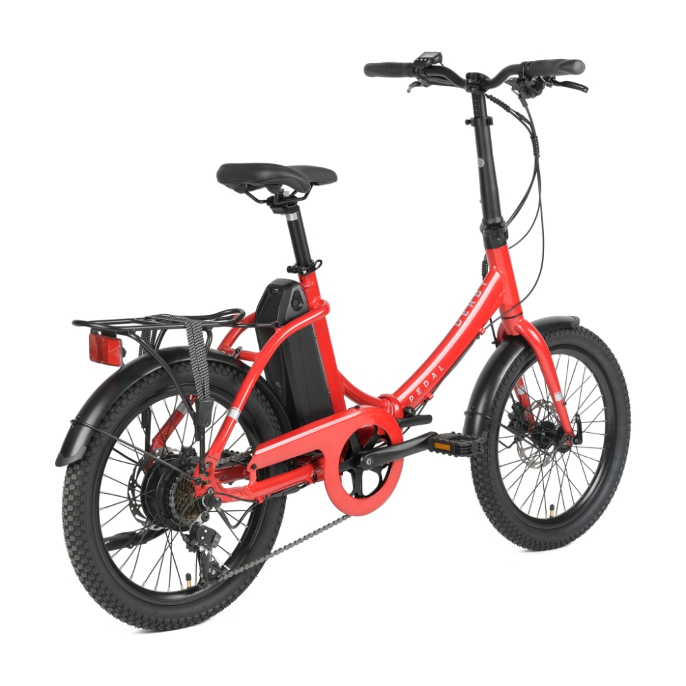 Pedal Derby Electric Folding Bike, Red