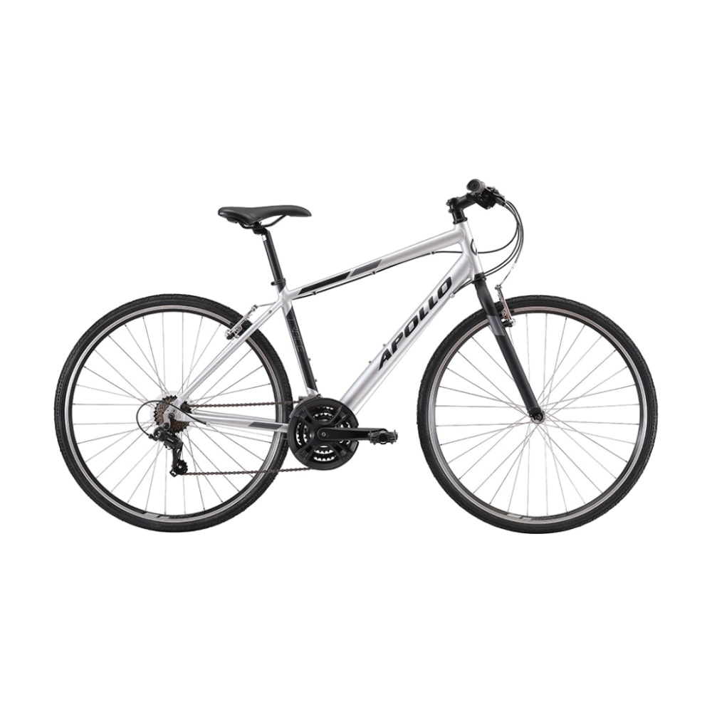 Apollo Trace 10 Commuter Bike, Matte Silver/Black, Medium
