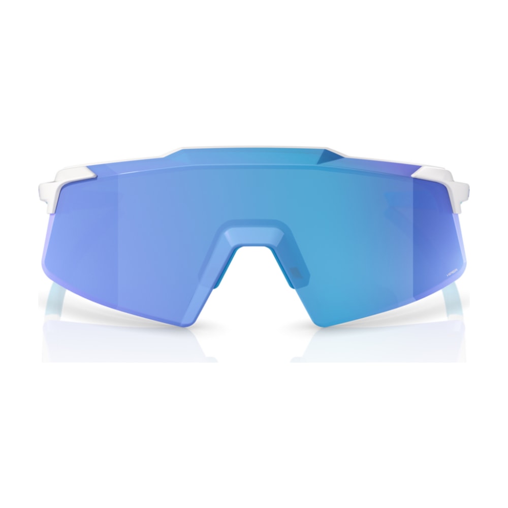 100% AEROCRAFT Sunglasses, Matte White, HiPER Blue Mirror Lens