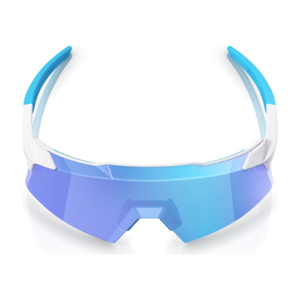 100% AEROCRAFT Sunglasses, Matte White, HiPER Blue Mirror Lens