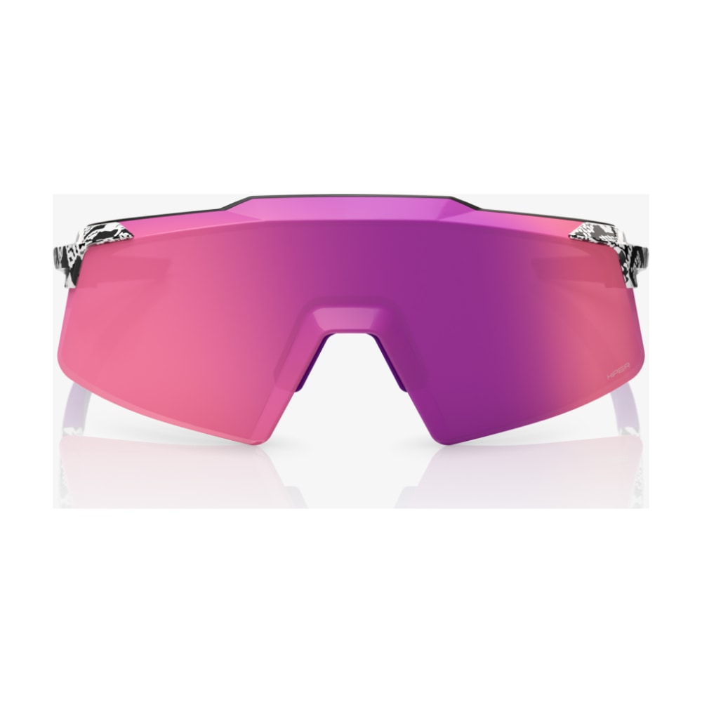 100% AEROCRAFT LE Elly 3 Sunglasses, Gloss White, HiPER Dark Purple Mirror Lens