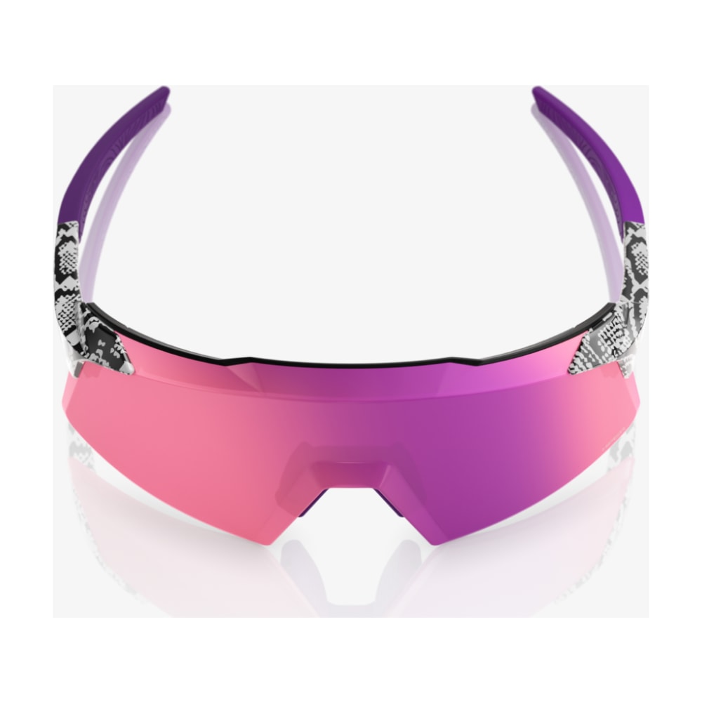 100% AEROCRAFT LE Elly 3 Sunglasses, Gloss White, HiPER Dark Purple Mirror Lens