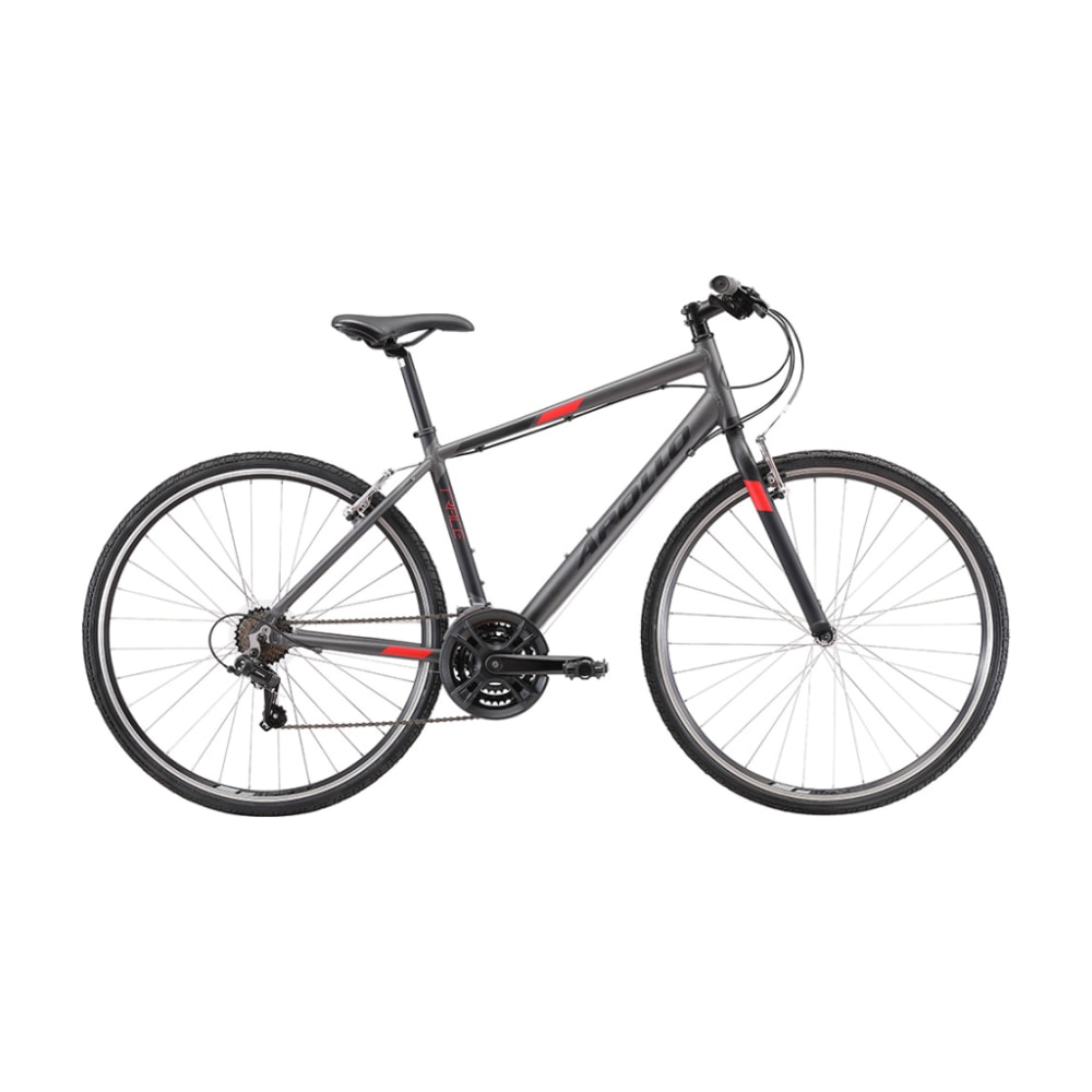 Apollo Trace 10 Commuter Bike, Matte Charcoal/Black/Red, Medium