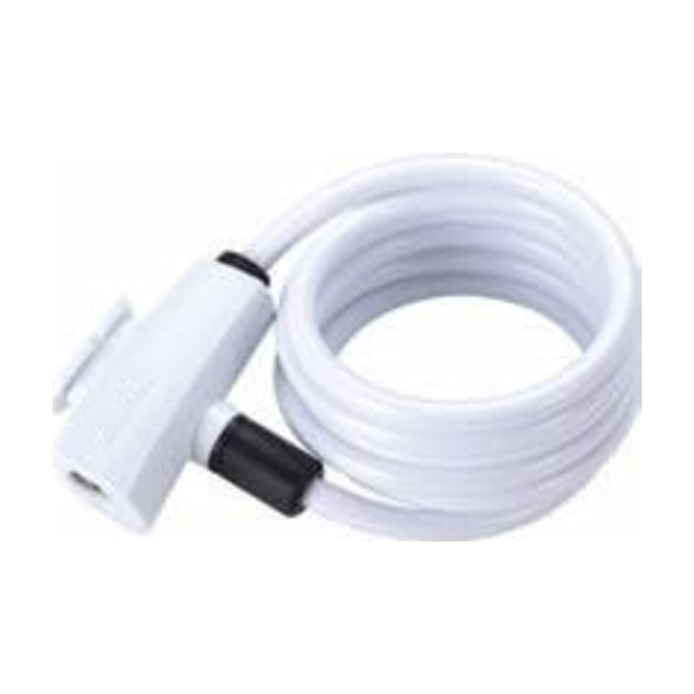 Quicksafe Coil Cable Lock 8 x 1500 mm, White