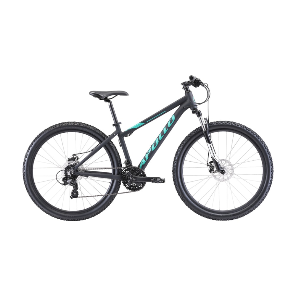 Apollo Aspire 20 WS Bike, Matte Black/Turquoise, X-Small