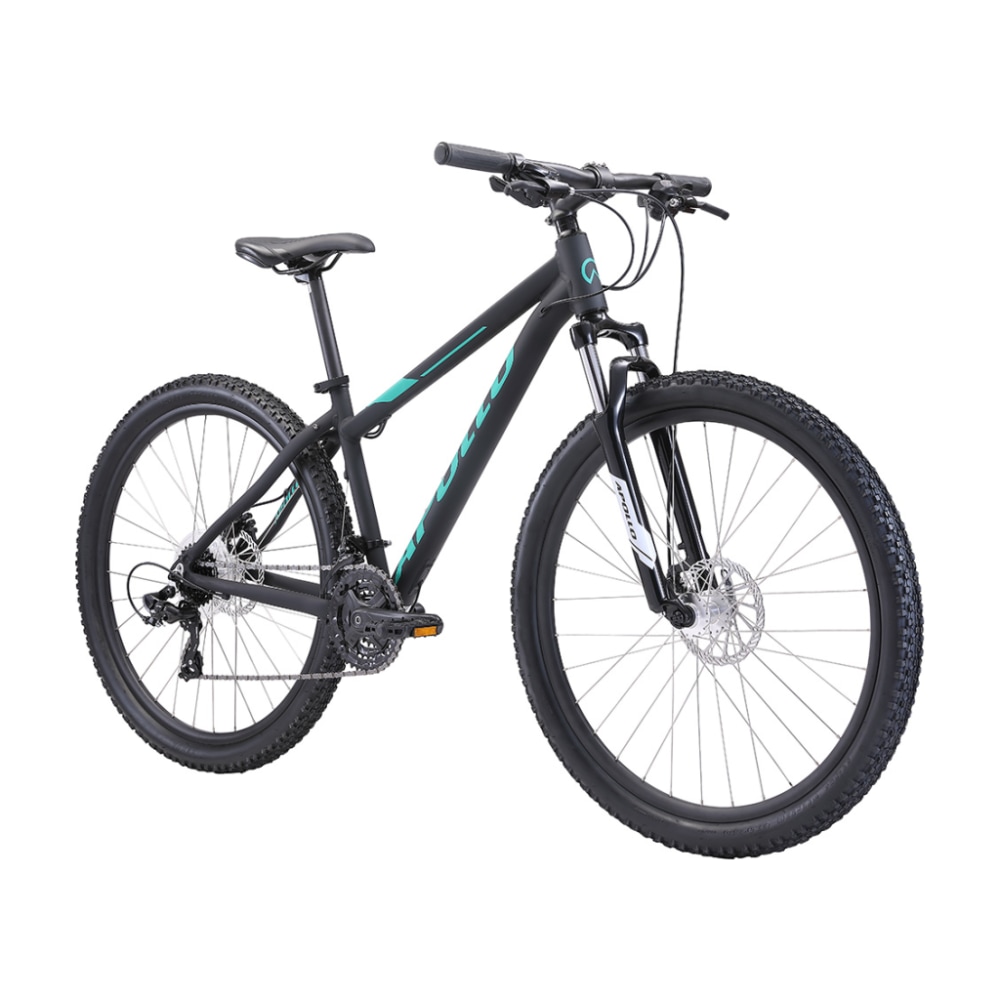 Apollo Aspire 20 WS Bike, Matte Black/Turquoise, X-Small