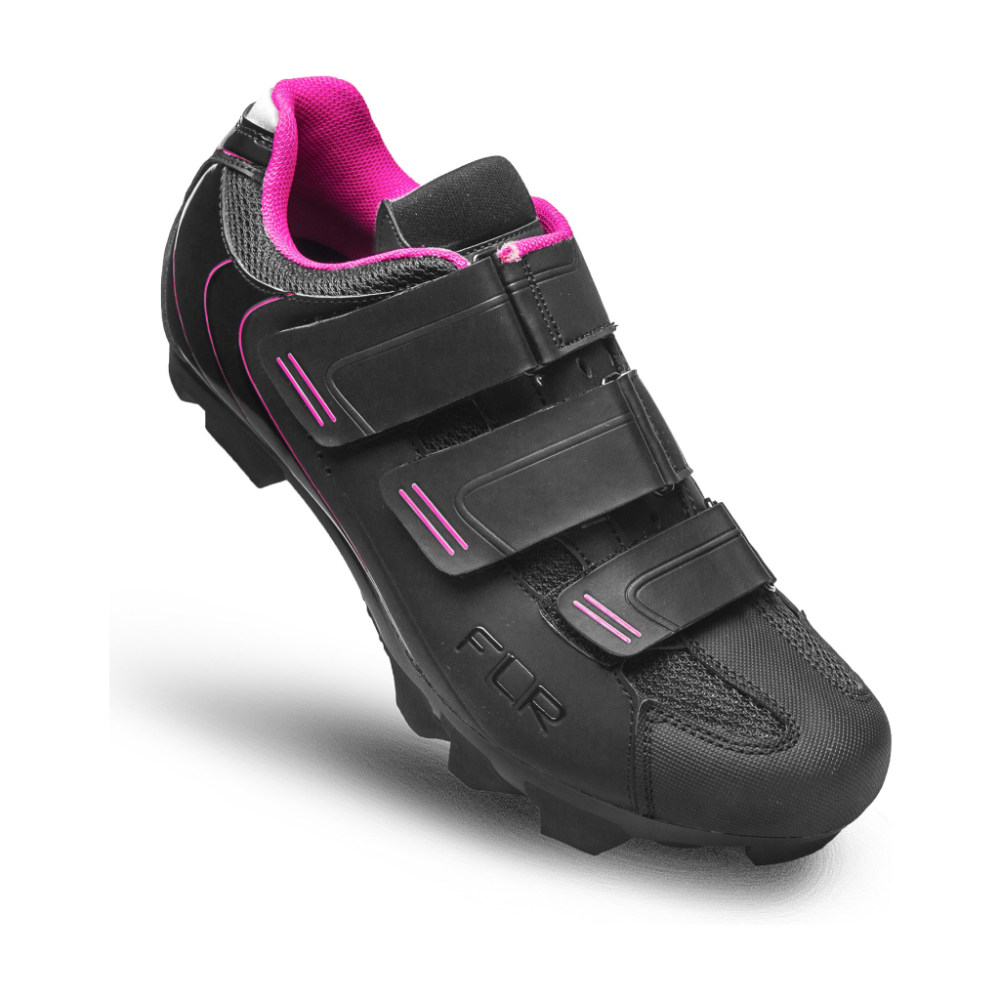 FLR F-55 III Women's MTB Shoes, Black/Pink, Size 38