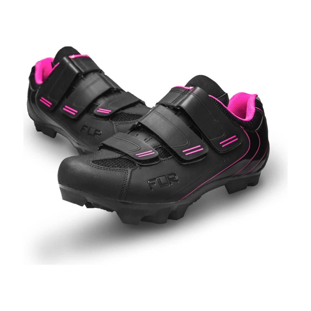 FLR F-55 III Women's MTB Shoes, Black/Pink, Size 38