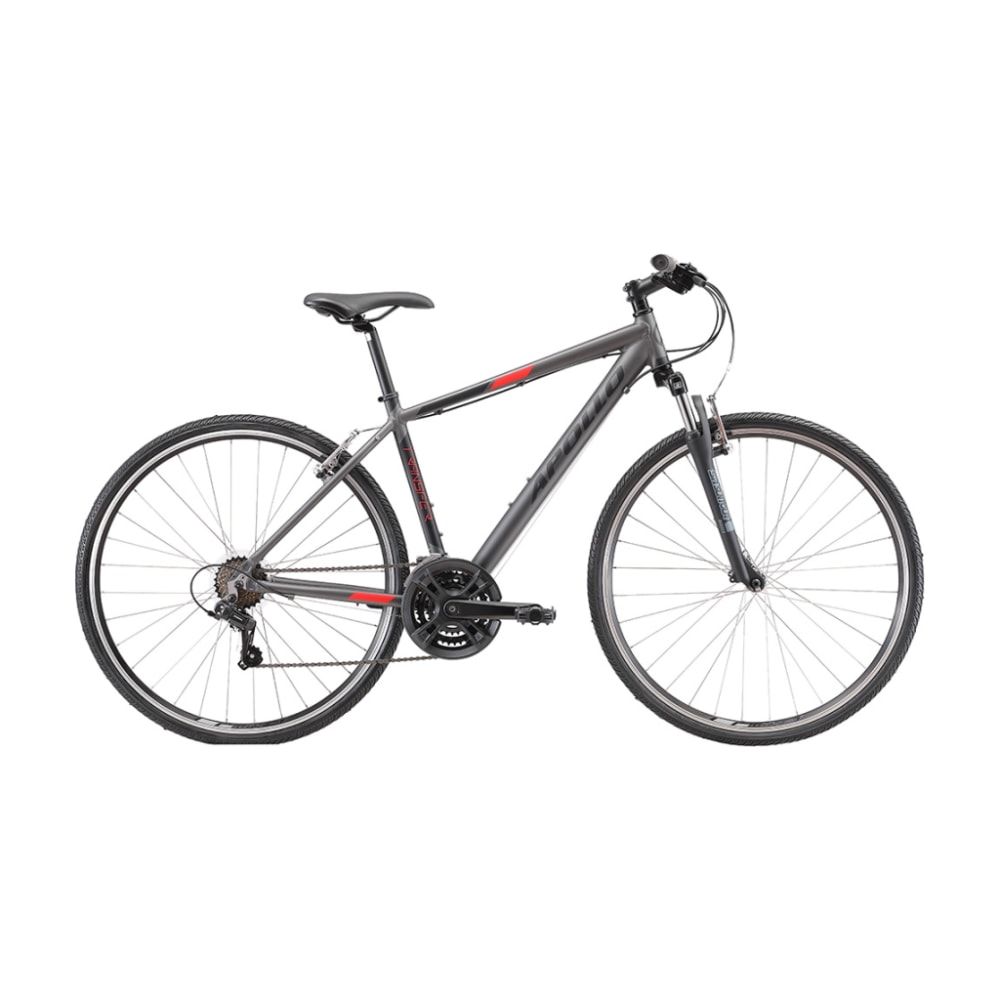 Apollo Transfer 10 Hybrid Bike, Matte Charcoal/Black/White, X-Large