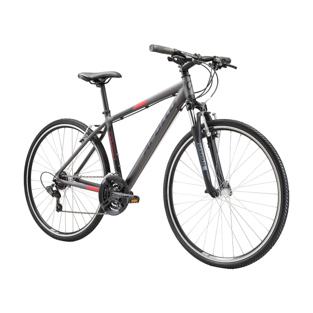Apollo Transfer 10 Hybrid Bike, Matte Charcoal/Black/White, X-Large
