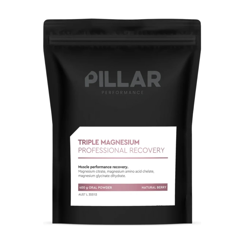Pillar Triple Magnesium Powder Volume Pack 400 g, Natural Berry
