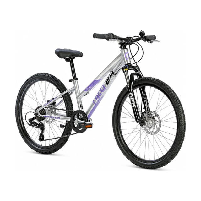 Neo Disc+ 24 7s Girls Bike Brushed Alloy/Lavender/Black