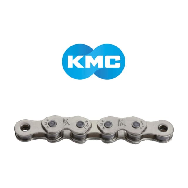 CHAIN 1/2 x 1/8 x 112 links, Single Speed, Freestyle, KMC, K1 Wide. SILVER/SILVER
