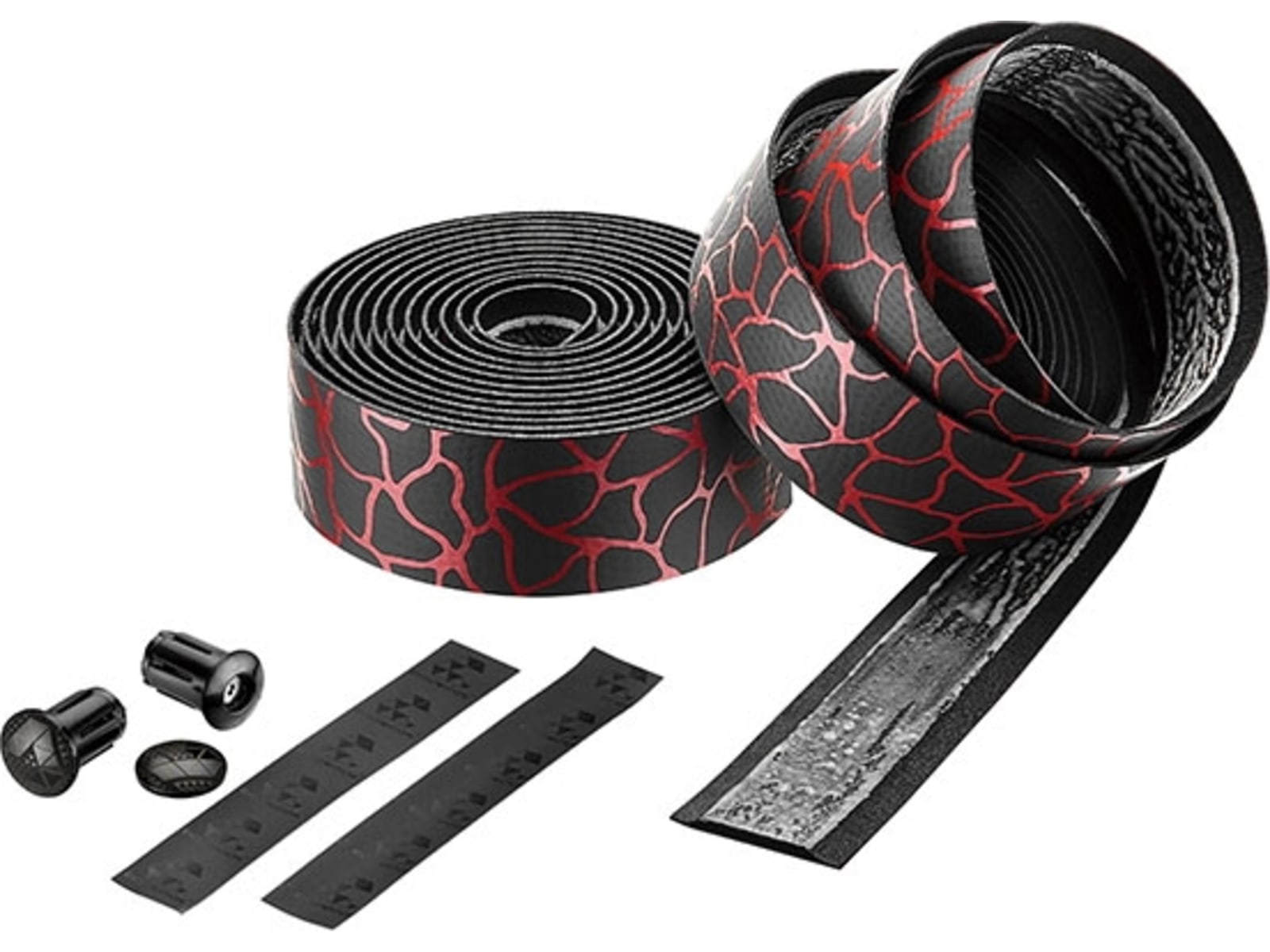 Ciclovation Leather Touch Handlebar Tape, Magma Black/Flame Red